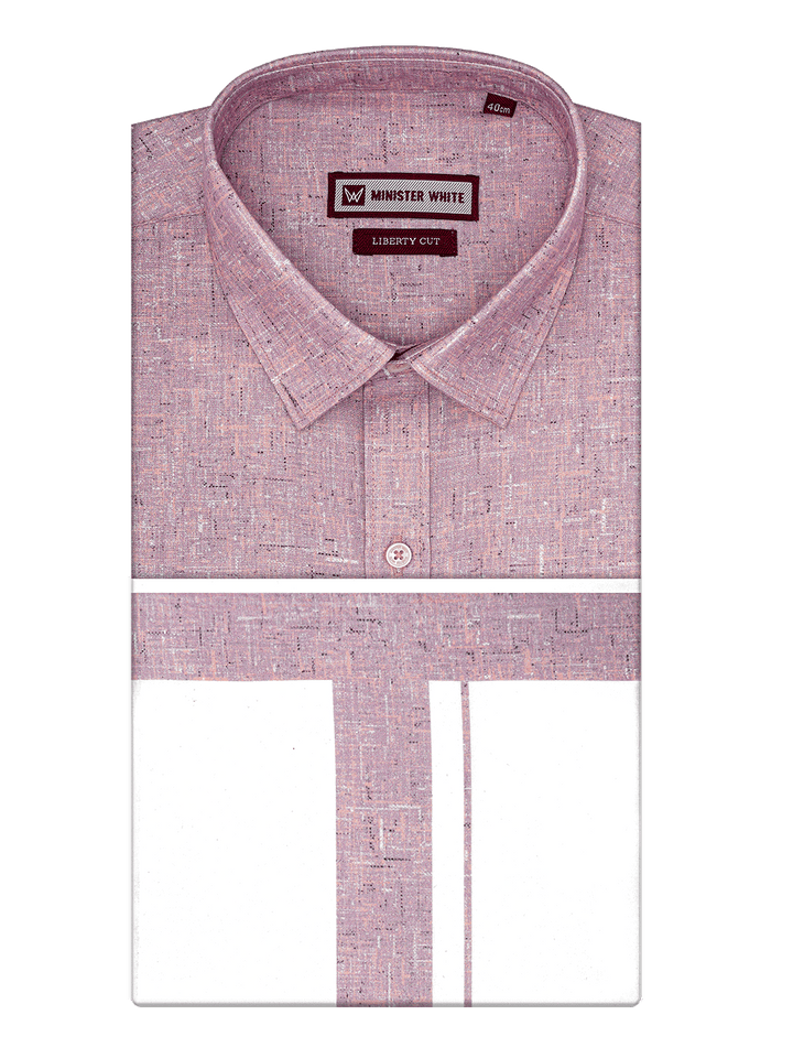 Men's Rose Color Digital Printed Shirt with Matching Printed Border Dhoti Combo Varnam