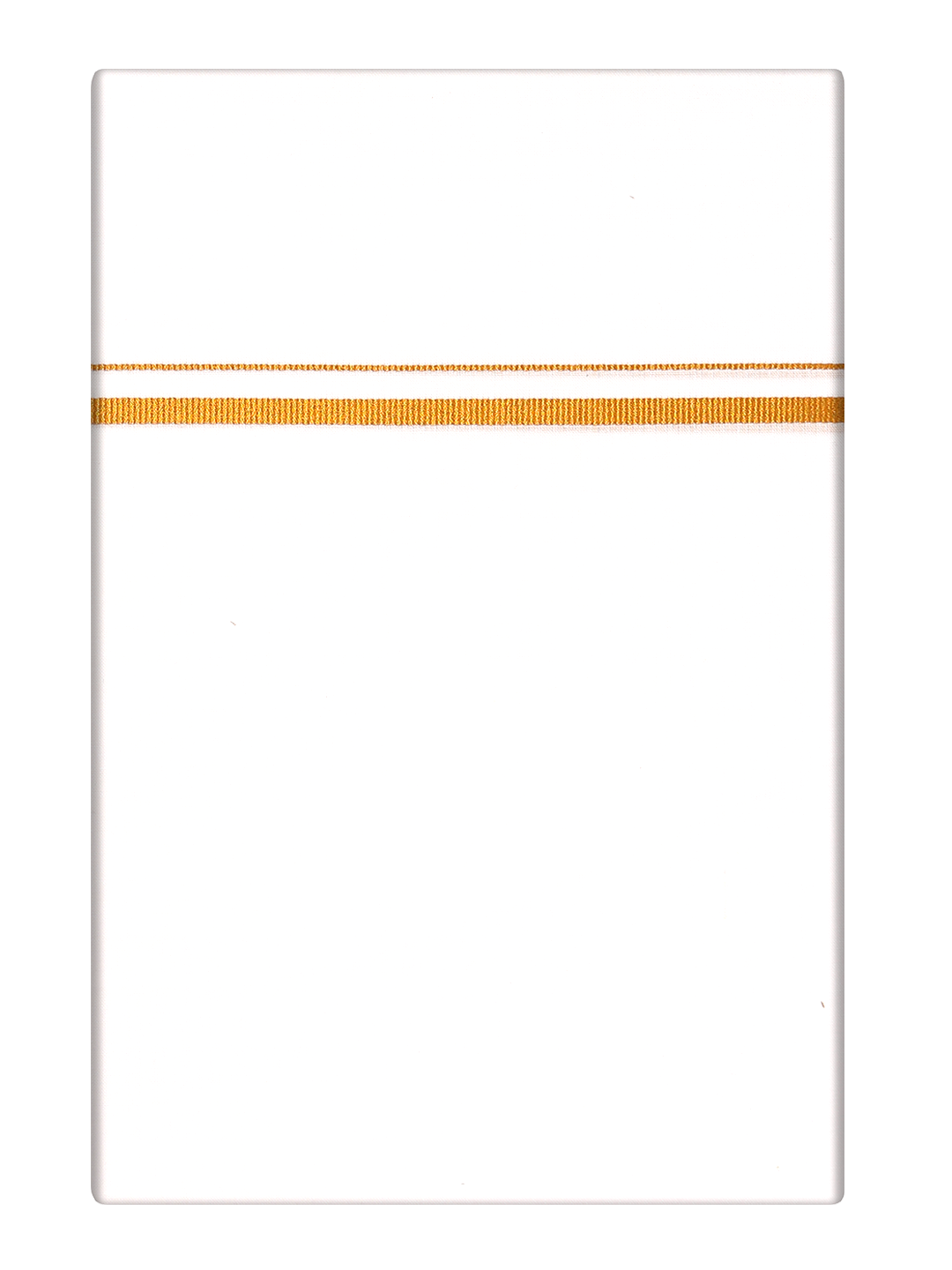 Mens Cotton White Single Layered Dhoti with 1" Gold Jari Border - Prime