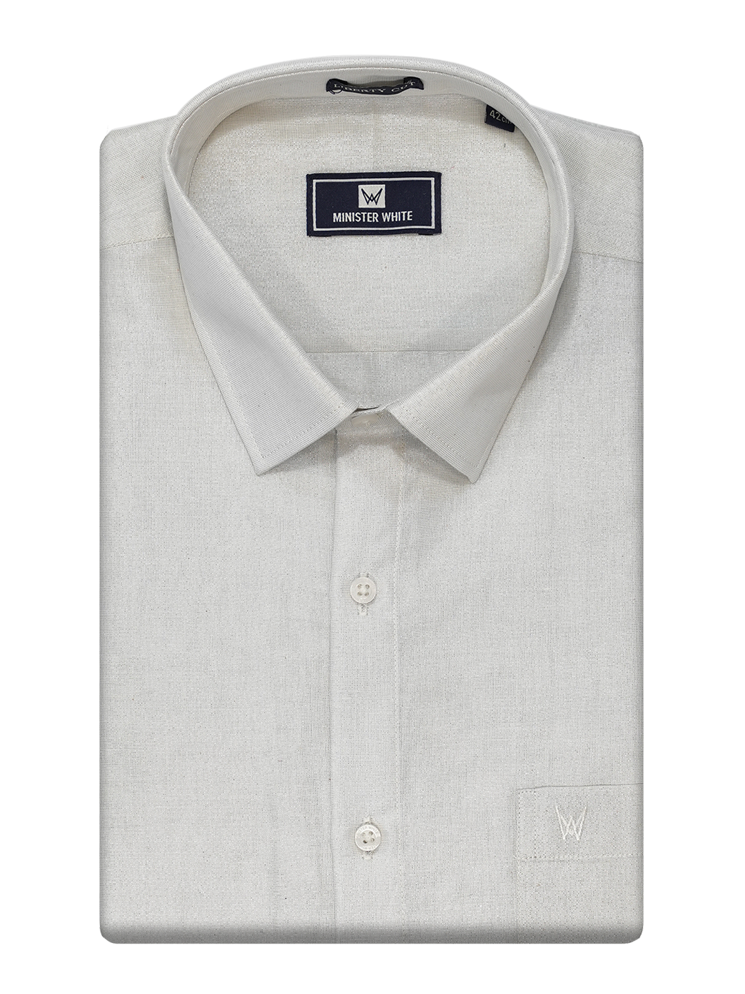 Mens Silver Colour Tissue Shirt by Minister White