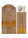 Men's Art Silk Biscuit Jacquard Full Sleeves Shirt with 2 1/2
