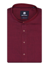 Mens Cotton Wine Colour Full Sleeves Mid Length Kurta Style In