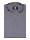Mens Cotton Indigo Colour Full Sleeves Mid length Kurta Style In