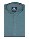 Mens Cotton Aqua Marine Colour Full Sleeves Mid Length Kurta Style In