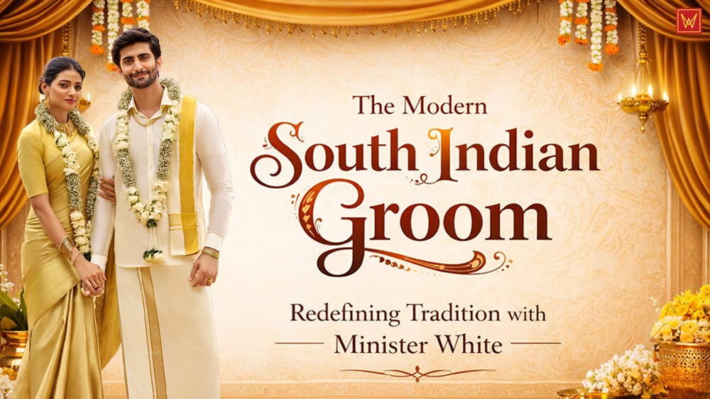 The Modern South Indian Groom: Redefining Tradition with Minister White