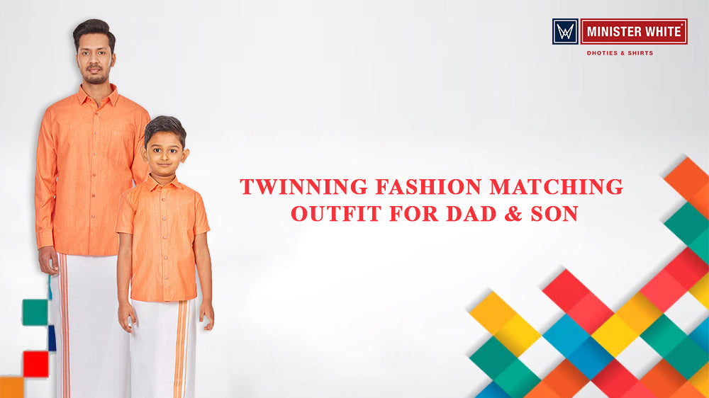 Twinning fashion matching outfit for dad & son