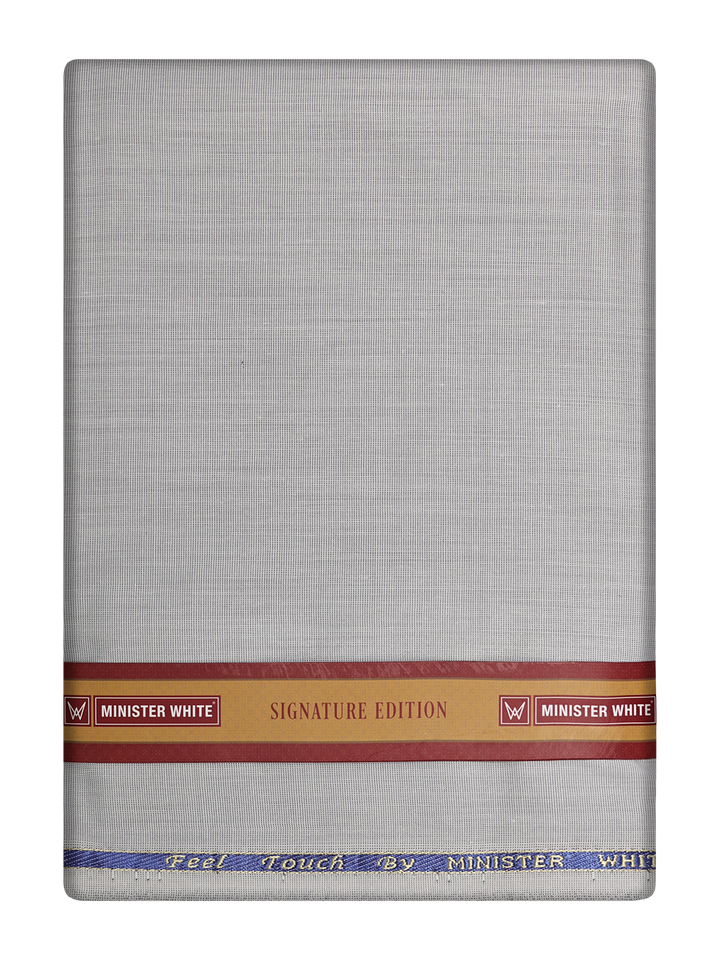 Mens Plain Cotton Blend Ash Grey Color Shirting Feel Touch