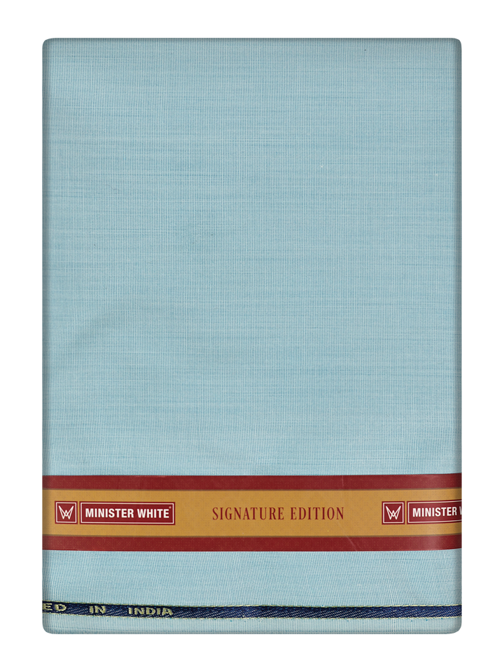 Mens Plain Cotton Blend Sky Blue Color Shirting Feel Touch