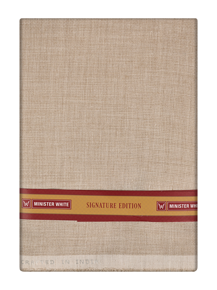 Mens Plain Cotton Linen Cream Color Shirting Linen Leaf