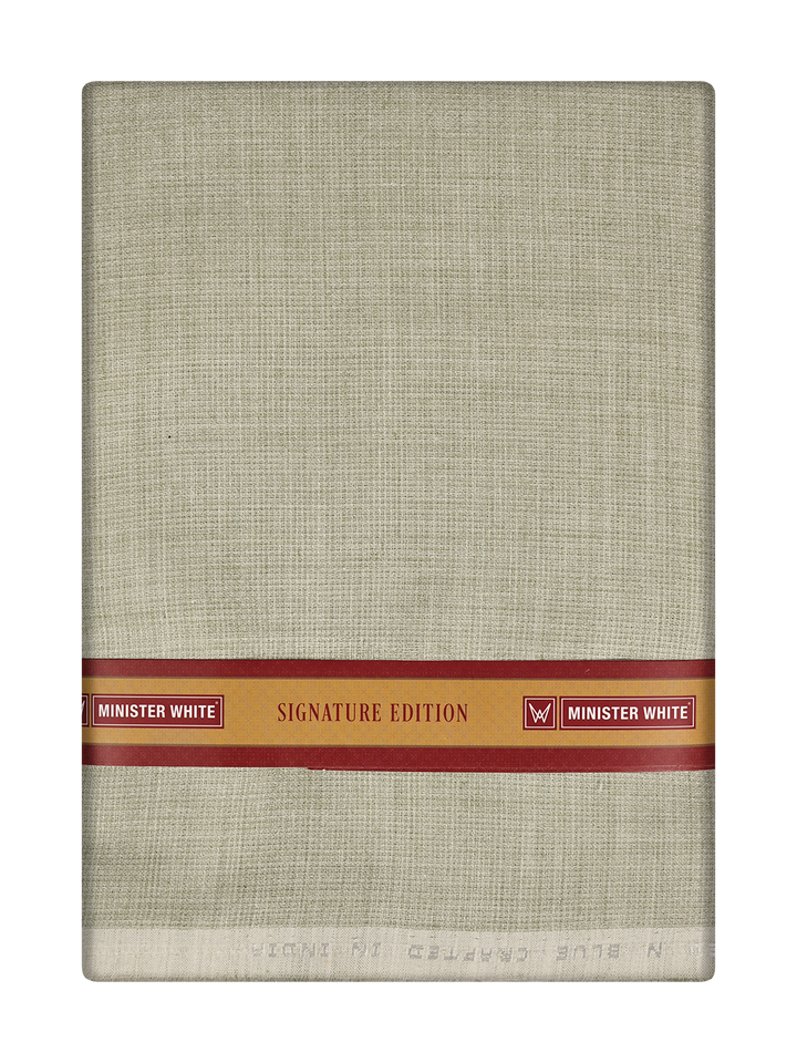 Mens Plain Cotton Linen Beige Color Shirting Linen Leaf