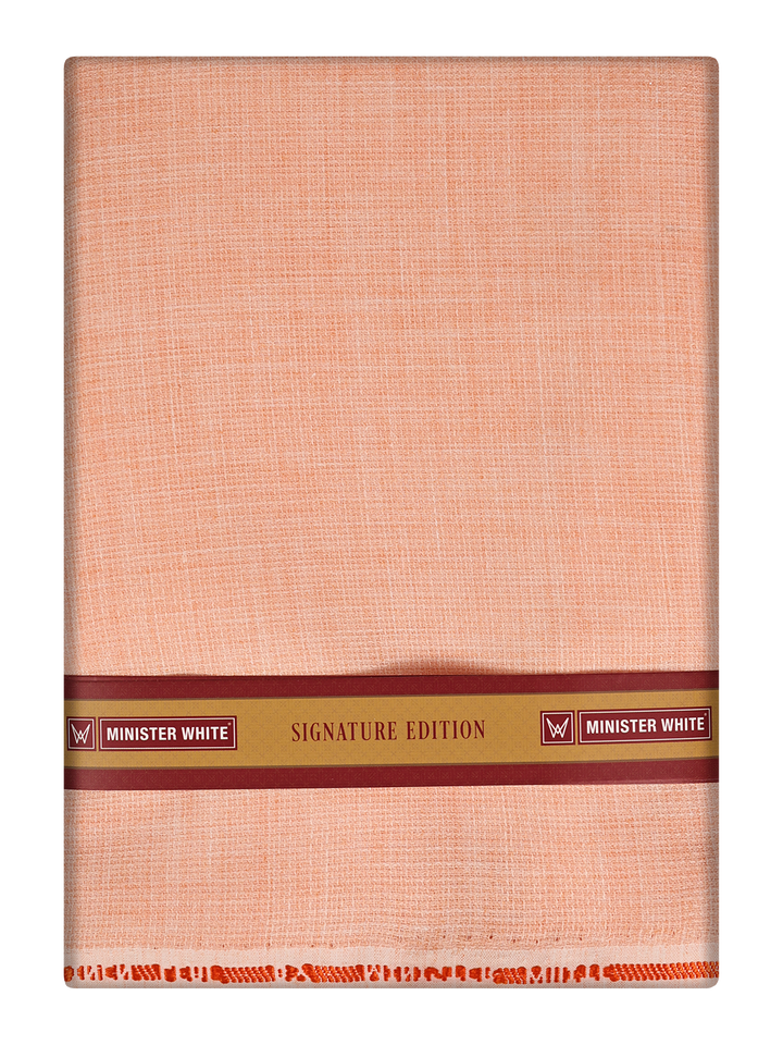 Mens Plain Cotton Linen Orange Color Shirting Linen Leaf