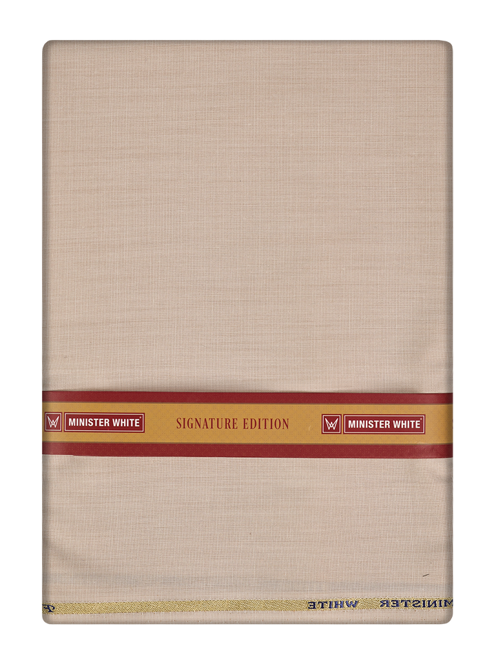 Mens Plain Cotton Blend Cream Color Shirting Feel Touch