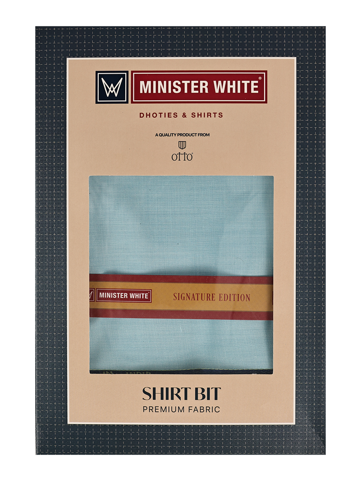 Mens Plain Cotton Blend Sky Blue Color Shirting Feel Touch