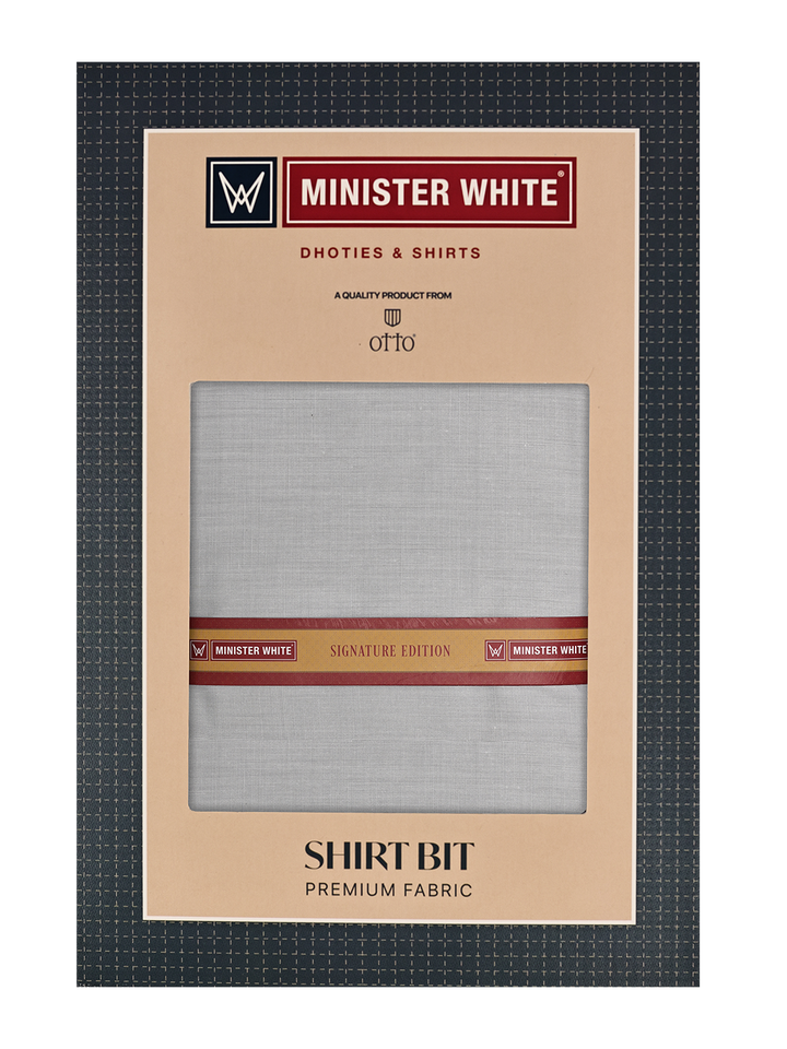 Mens Plain Cotton Blend Ash Grey Color Shirting Feel Touch