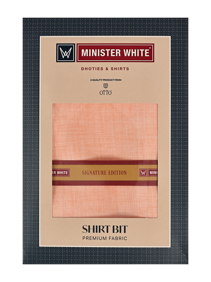 Mens Plain Cotton Linen Orange Color Shirting Linen Leaf