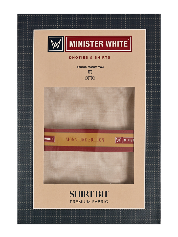 Mens Plain Cotton Blend Cream Color Shirting Feel Touch