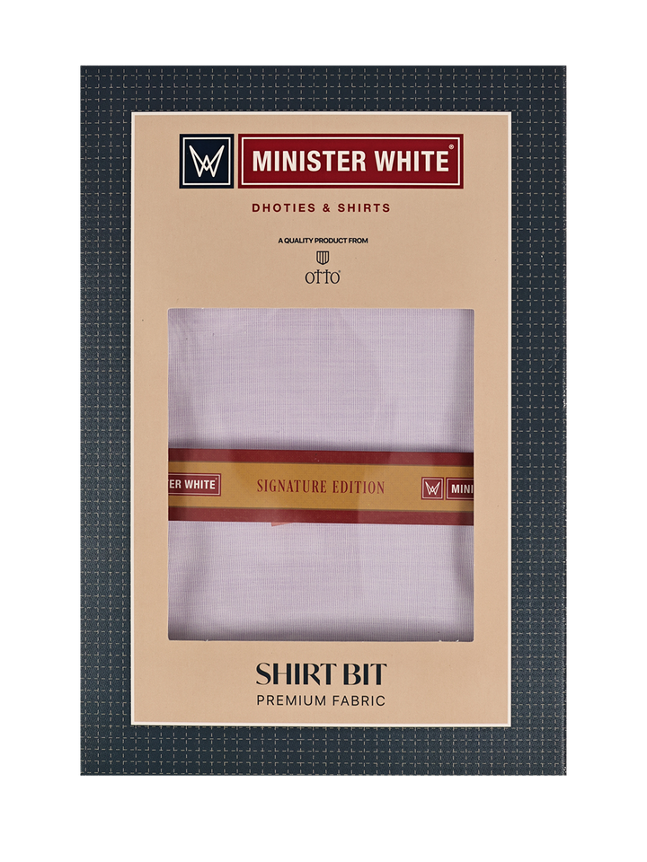 Mens Plain Cotton Blend Lavender Color Shirting Feel Touch