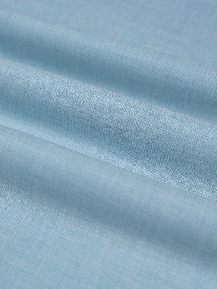 Mens Plain Cotton Linen Sky Blue Color Shirting Linen Leaf