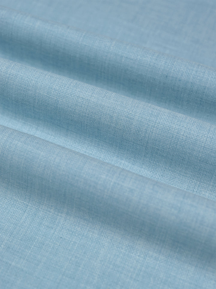 Mens Plain Cotton Blend Blue Color Shirting Feel Touch