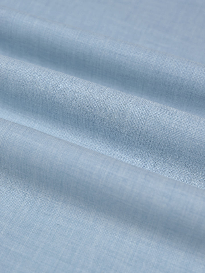 Mens Plain Cotton Linen Sky Blue Color Shirting Linen Leaf
