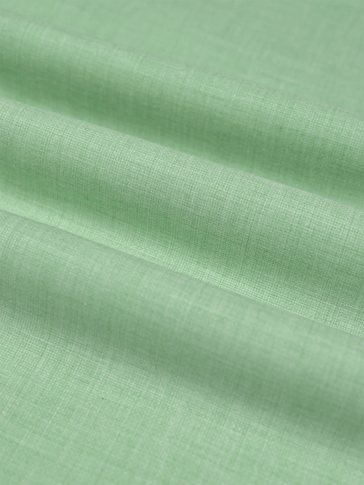 Mens Plain Cotton Linen Pista Green Color Shirting Linen Leaf