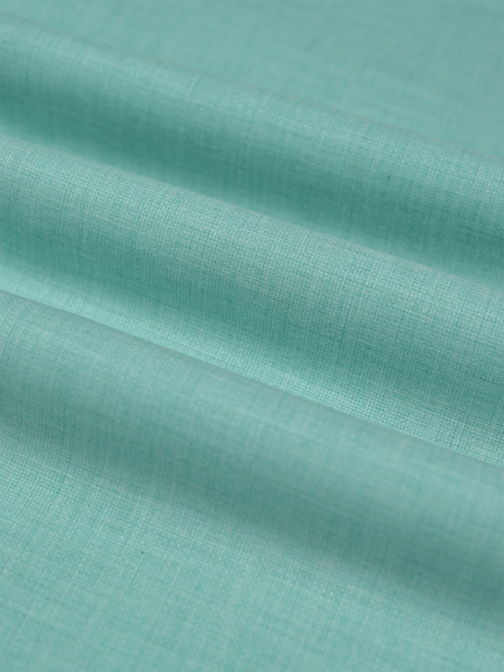 Mens Plain Cotton Linen Aqua Blue Color Shirting Linen Leaf