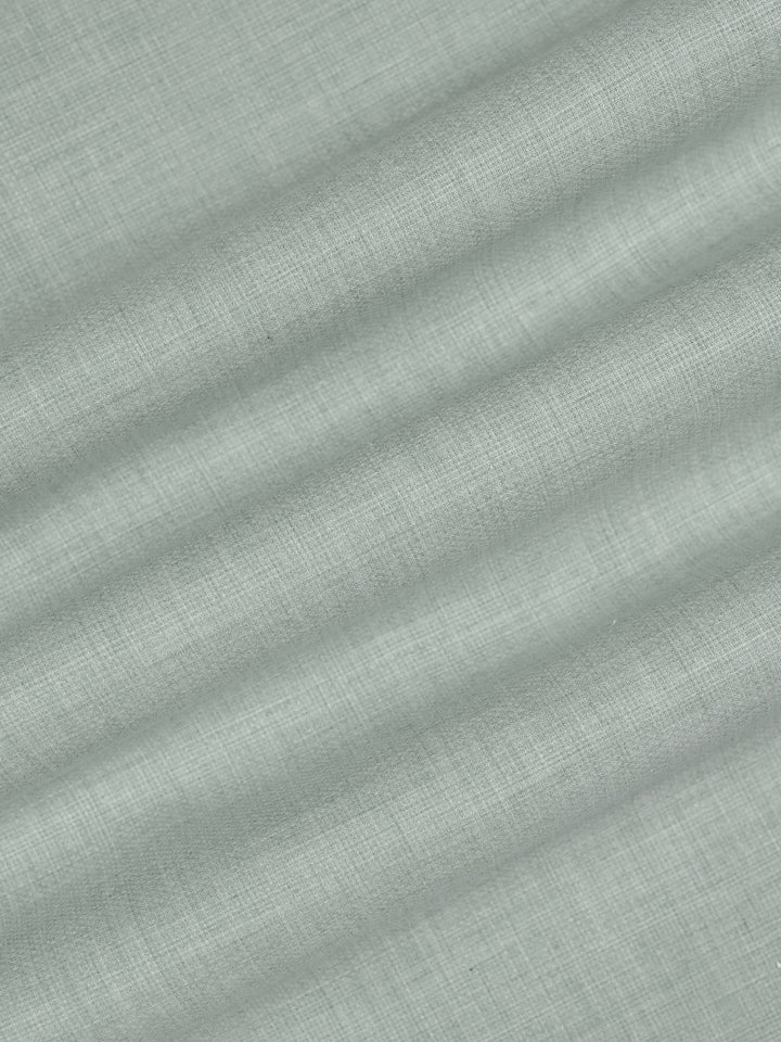 Mens Plain Cotton Blend Pista Green Color Shirting Feel Touch