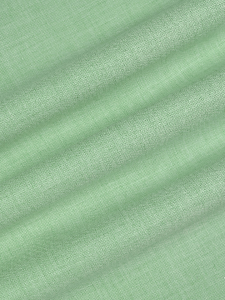 Mens Plain Cotton Linen Pista Green Color Shirting Linen Leaf