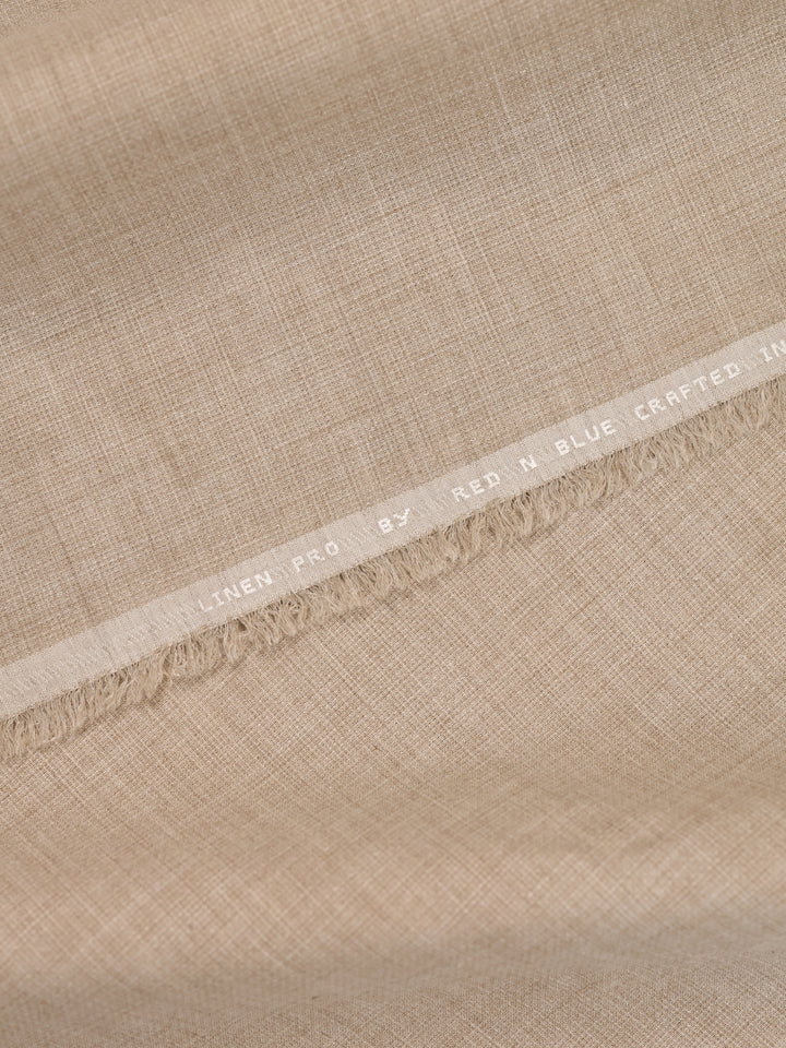 Mens Plain Cotton Linen Cream Color Shirting Linen Leaf