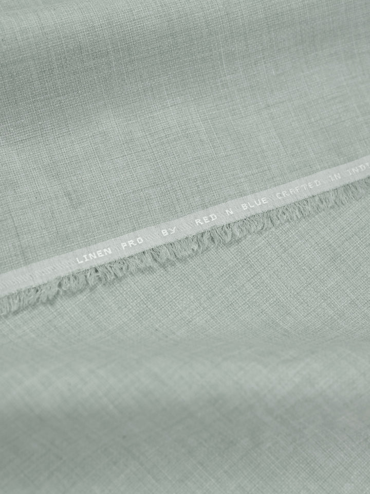 Mens Plain Cotton Blend Pista Green Color Shirting Feel Touch