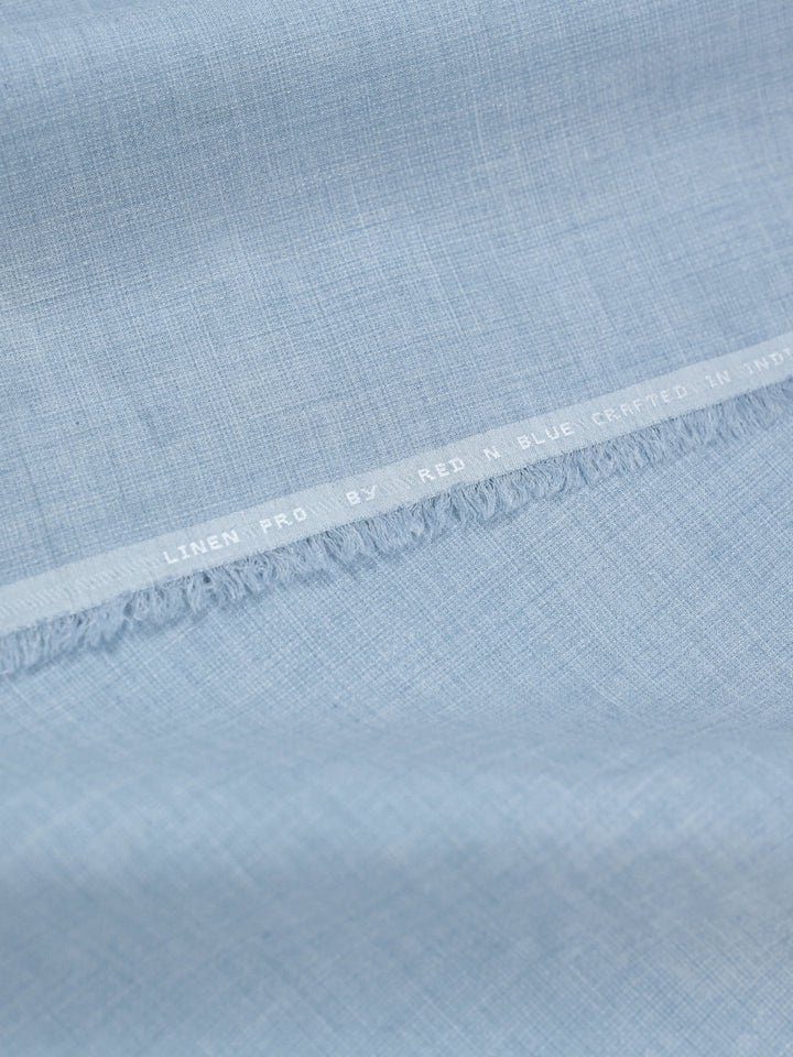 Mens Plain Cotton Linen Sky Blue Color Shirting Linen Leaf