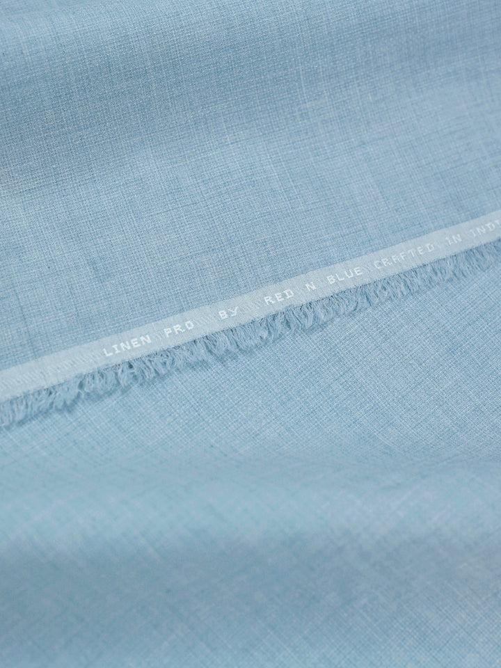 Mens Plain Cotton Linen Sky Blue Color Shirting Linen Leaf