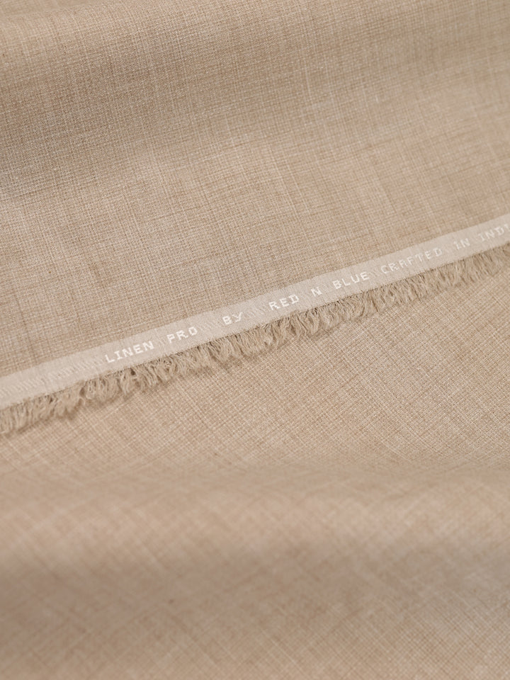 Mens Plain Cotton Linen Cream Color Shirting Linen Leaf