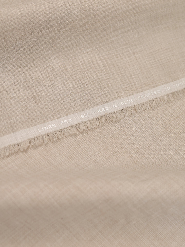 Mens Plain Cotton Linen Beige Color Shirting Linen Leaf