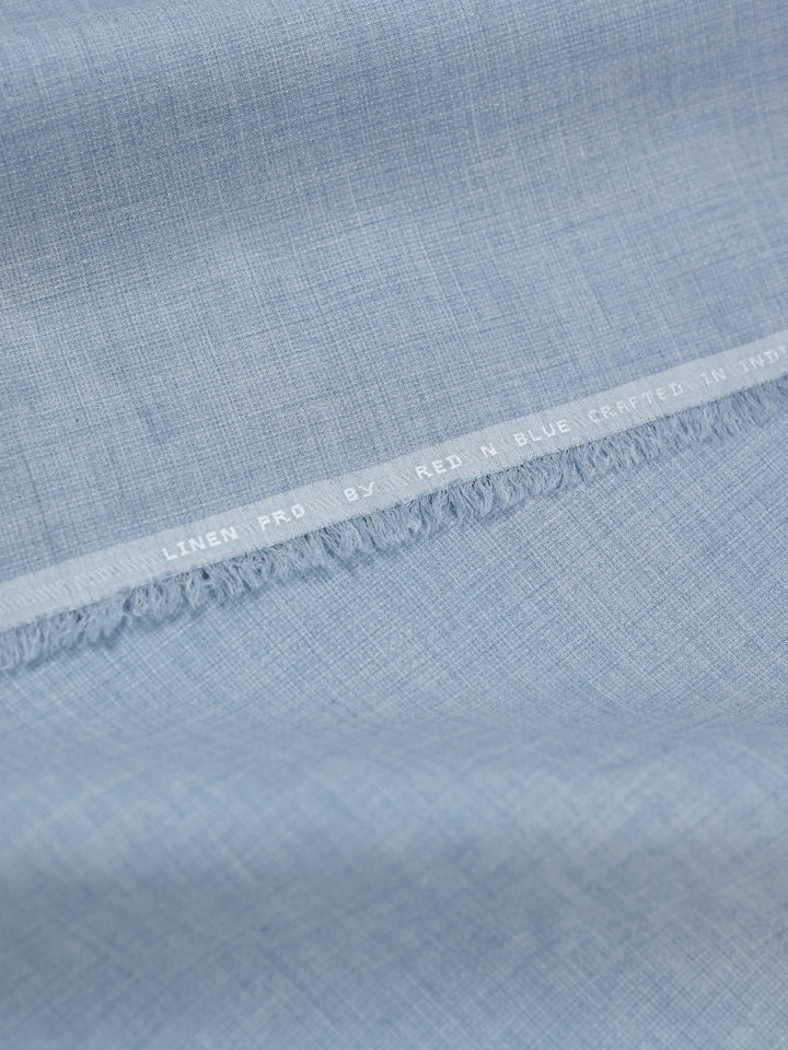 Mens Plain Cotton Blend Blue Color Shirting Feel Touch