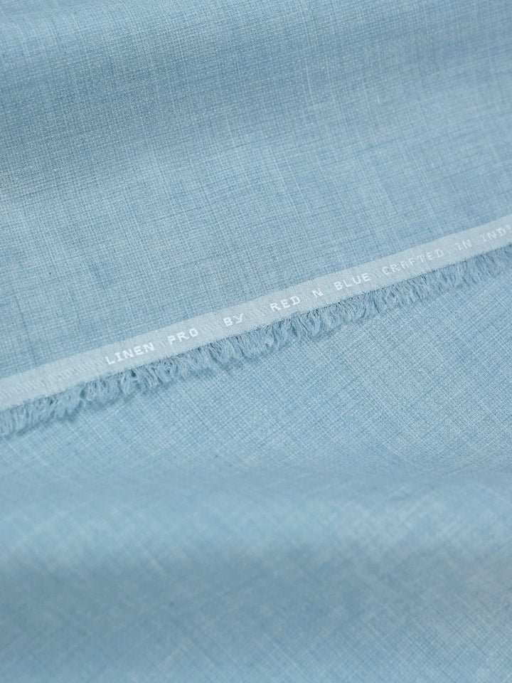 Mens Plain Cotton Blend Blue Color Shirting Feel Touch
