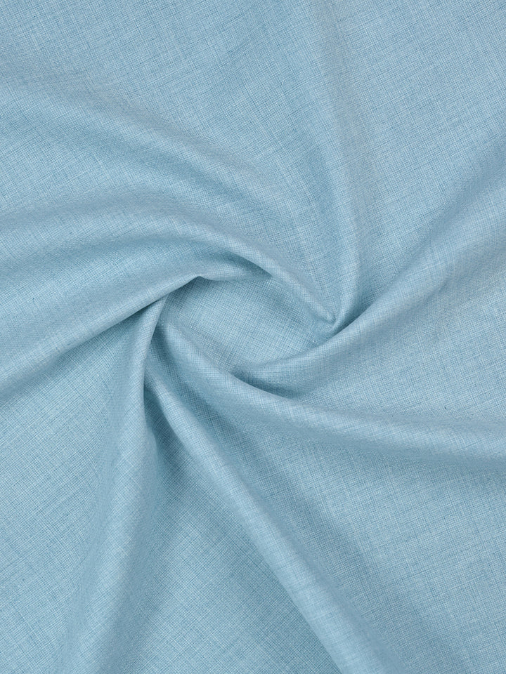 Mens Plain Cotton Blend Blue Color Shirting Feel Touch