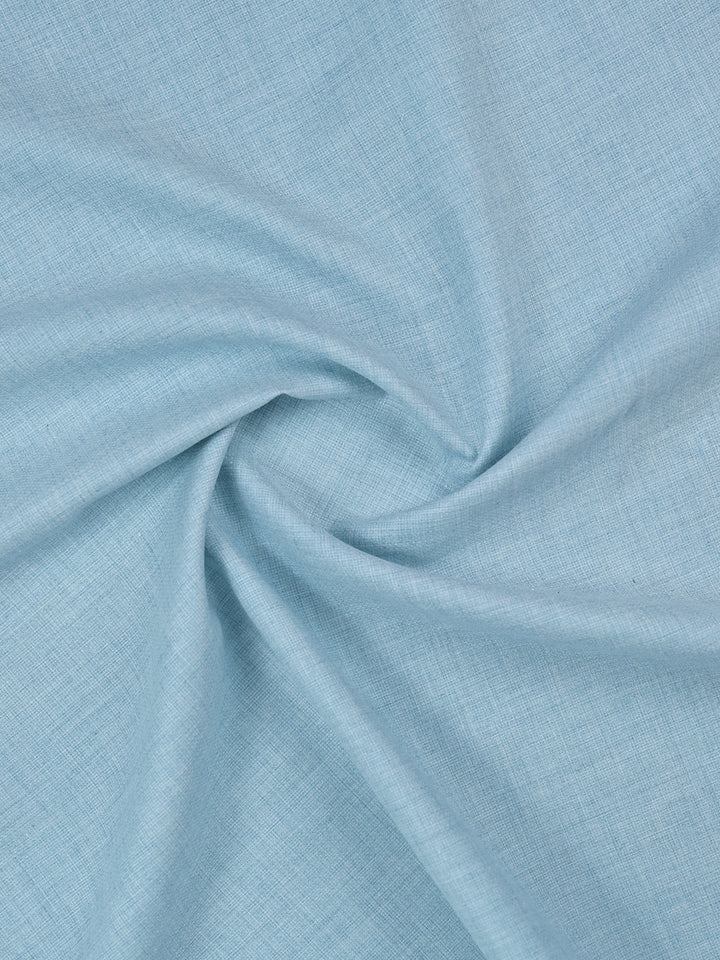 Mens Plain Cotton Linen Sky Blue Color Shirting Linen Leaf