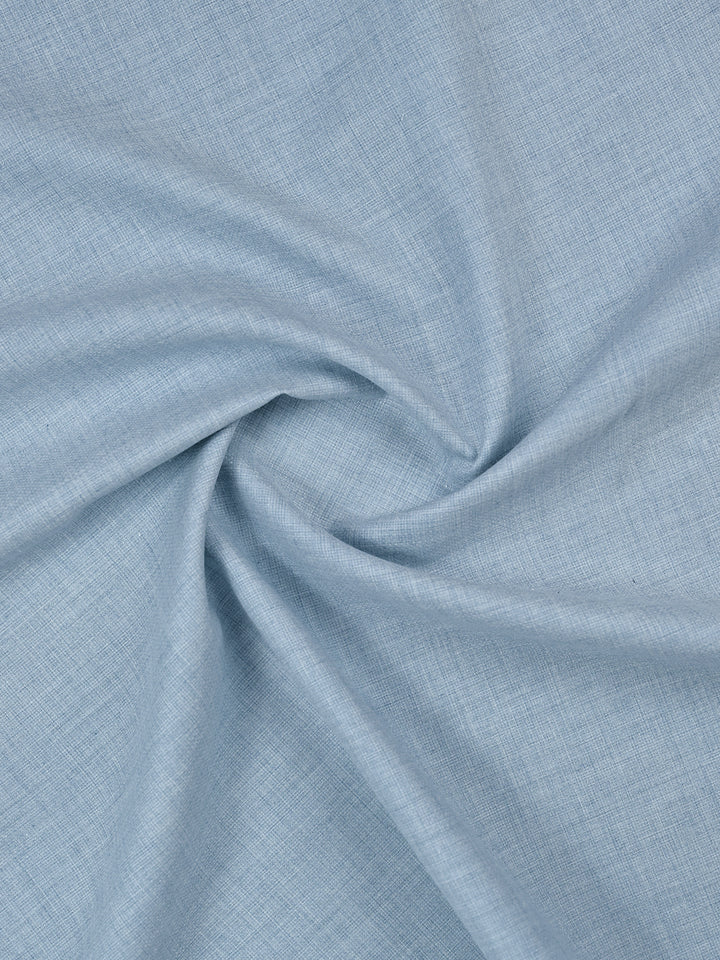 Mens Plain Cotton Blend Blue Color Shirting Feel Touch