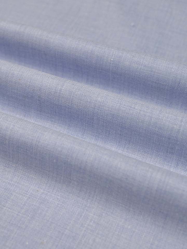 Mens Plain Cotton Linen Blue Color Shirting Linen Leaf