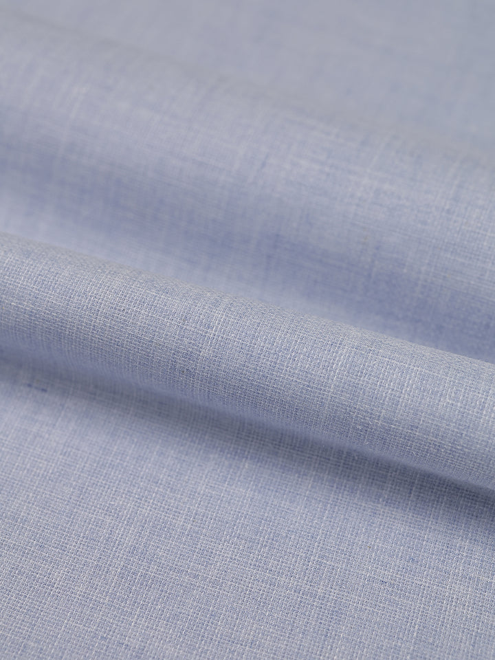 Mens Plain Cotton Linen Blue Color Shirting Linen Leaf