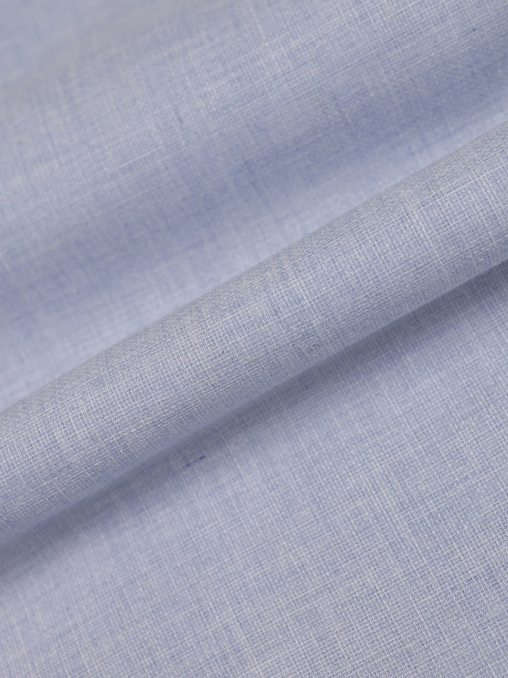 Mens Plain Cotton Linen Blue Color Shirting Linen Leaf