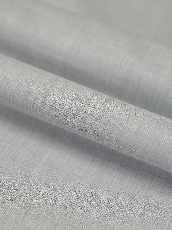 Mens Plain Cotton Linen Grey Color Shirting Linen Leaf