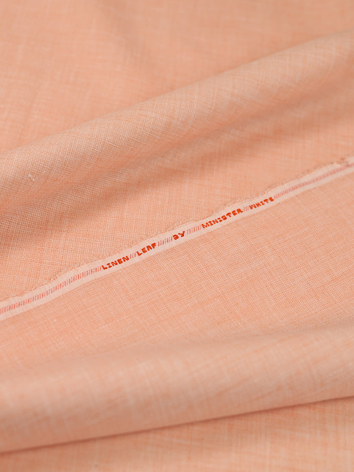 Mens Plain Cotton Linen Orange Color Shirting Linen Leaf