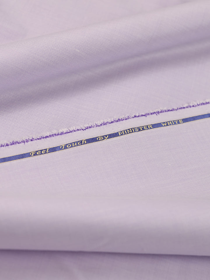 Mens Plain Cotton Blend Lavender Color Shirting Feel Touch