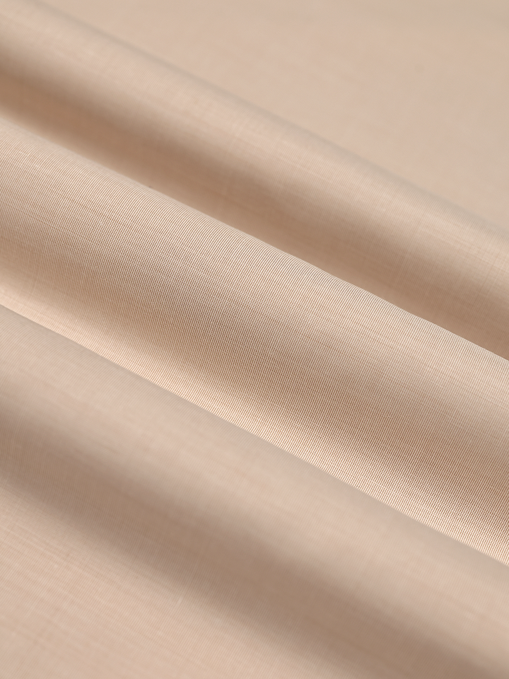 Mens Plain Cotton Blend Cream Color Shirting Feel Touch