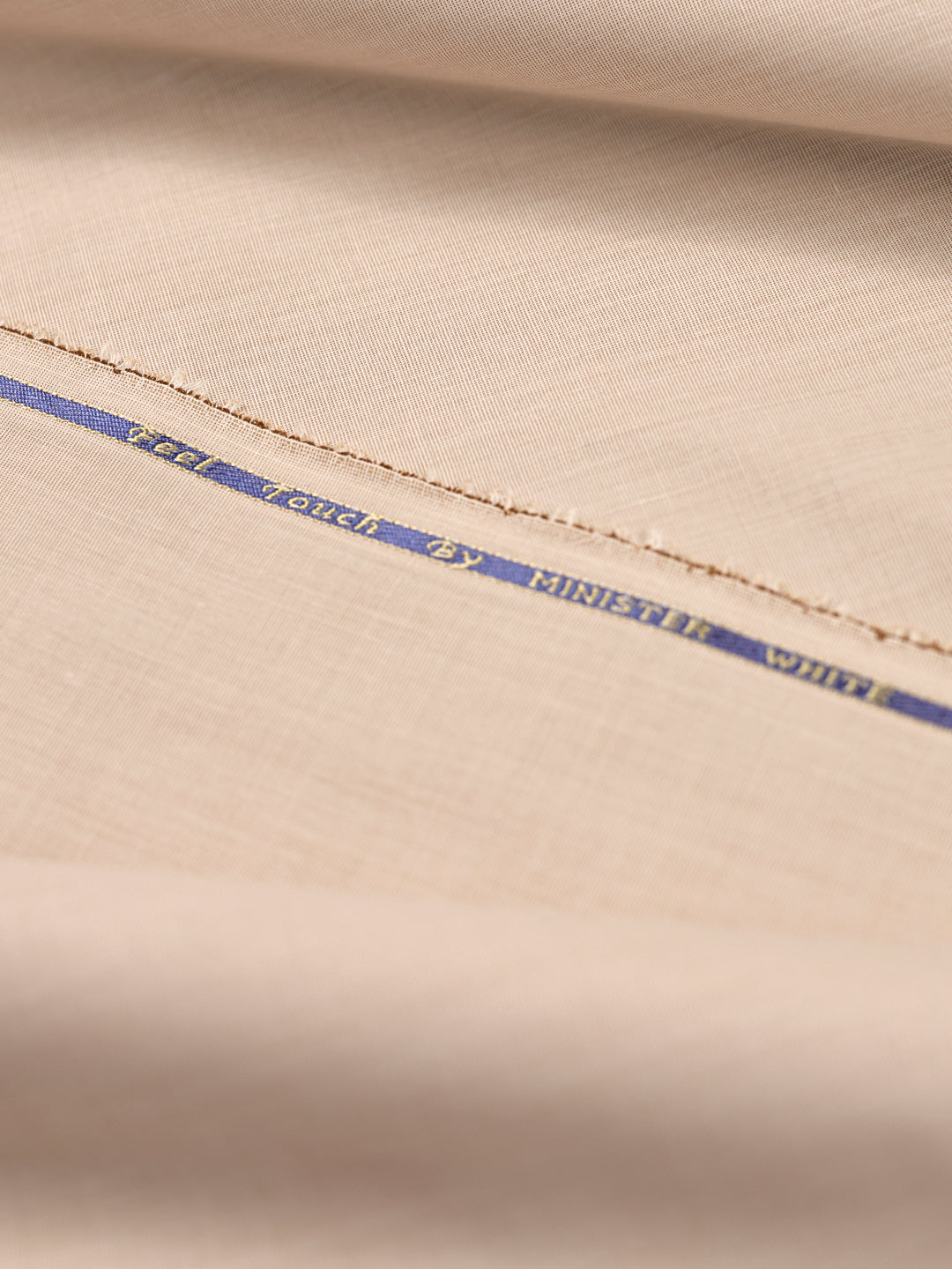 Mens Plain Cotton Blend Cream Color Shirting Feel Touch