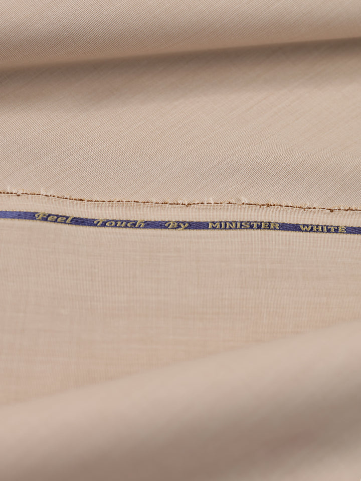 Mens Plain Cotton Blend Cream Color Shirting Feel Touch