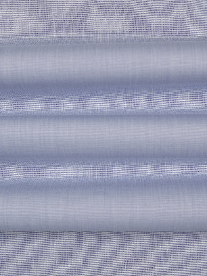 Mens Plain Cotton Blend Blue Color Shirting Feel Touch