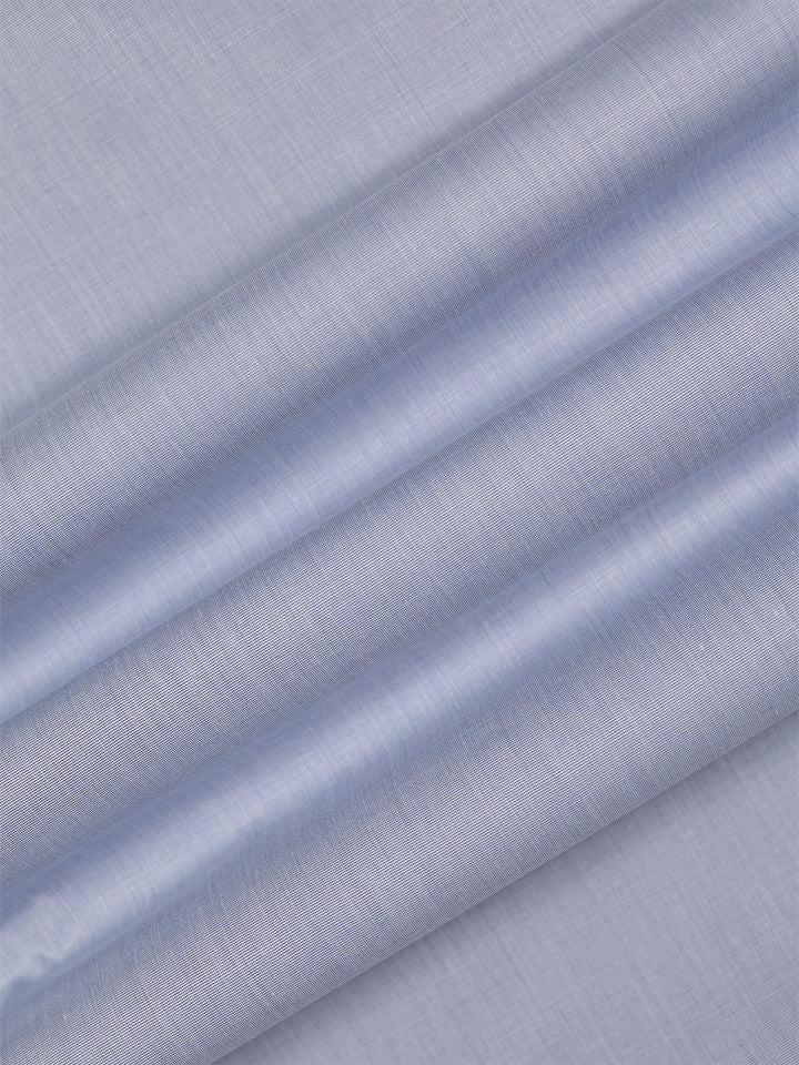 Mens Plain Cotton Blend Blue Color Shirting Feel Touch