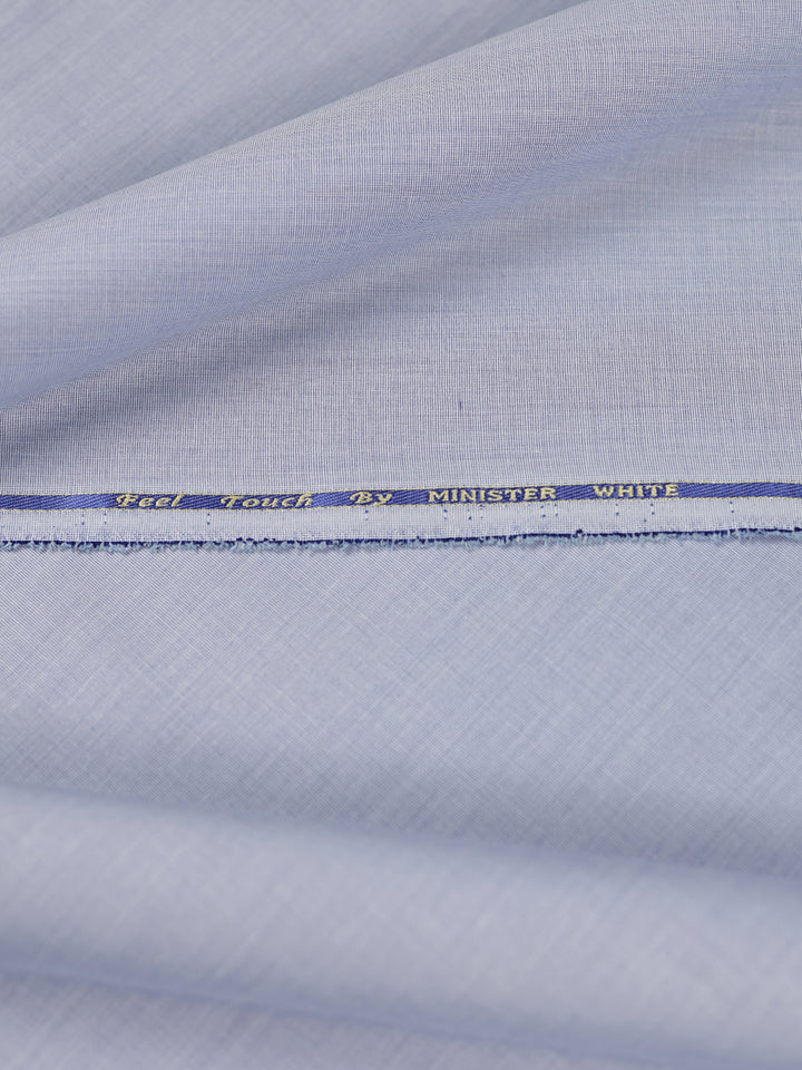 Mens Plain Cotton Blend Blue Color Shirting Feel Touch